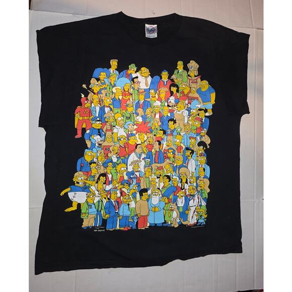 The Simpsons 2007 Character Collage TV Show Promo T Shirt Men's Size L - Picture 1 of 5